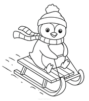 Penguin Riding a Sled