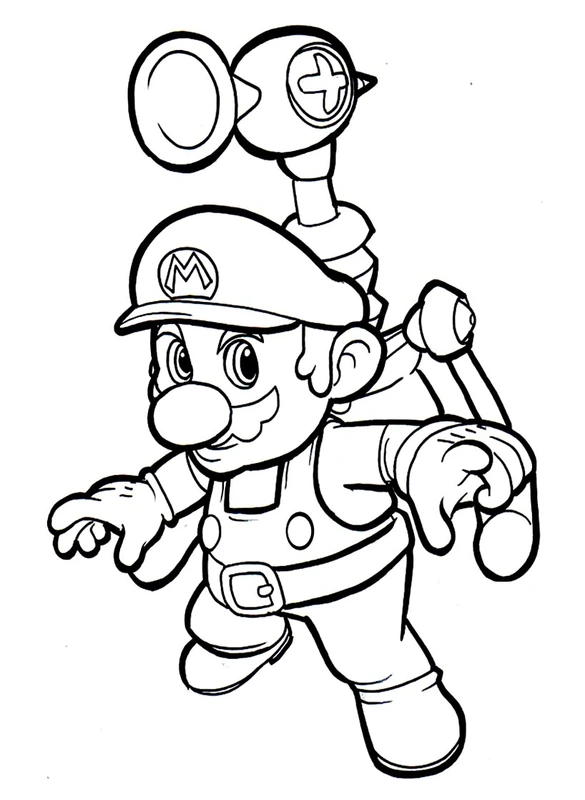 Mario Jetpack Coloring Page