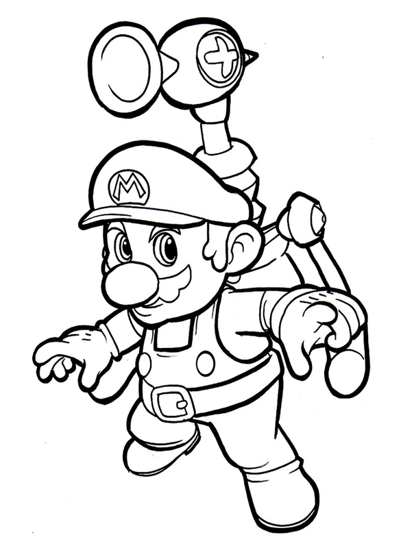 Dibujo para Colorear Mario Jetpack