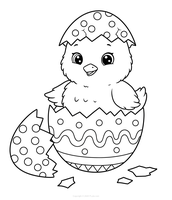 Cute Chick Hatching from an Egg