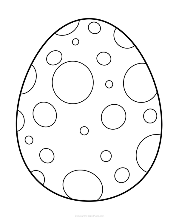 Coloriage Œuf de Pâques avec motif circulaire