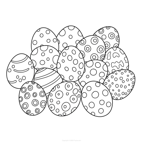 Eggs with Different Patterns Coloring Page