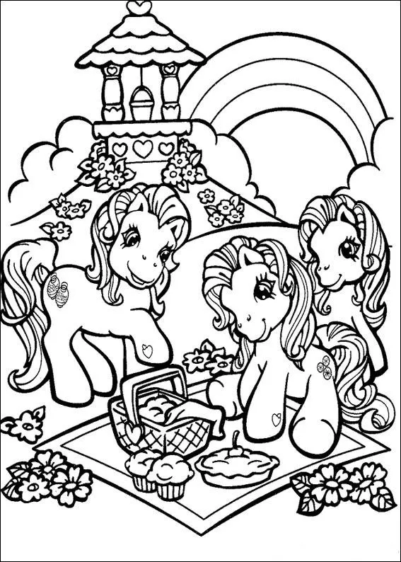 Dibujo para Colorear My Little Pony Picknick