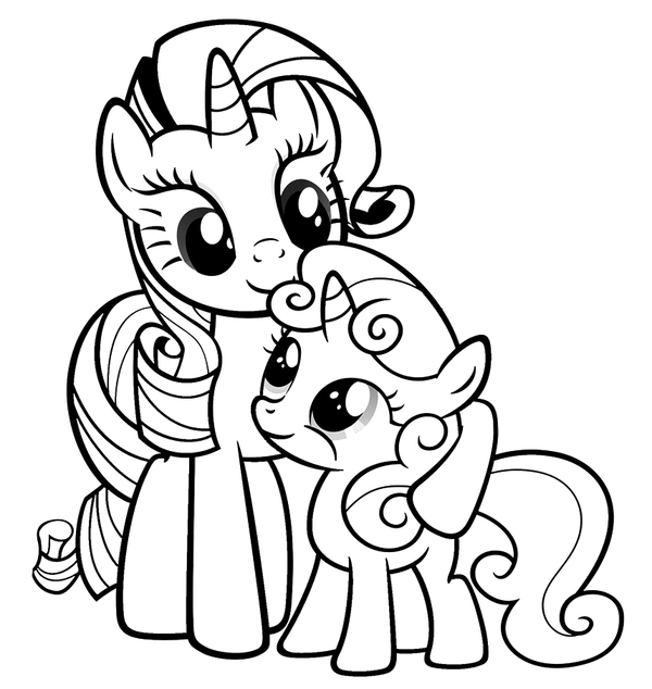 Dibujo para Colorear Dúo My Little Pony