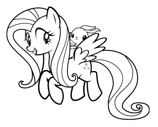Dibujo para Colorear My Little Pony Fluttershy