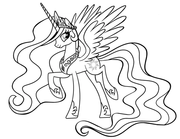 My Little Pony Prinzessin Celestia Ausmalbild