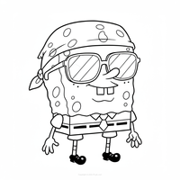 Spongebob draagt een bandana