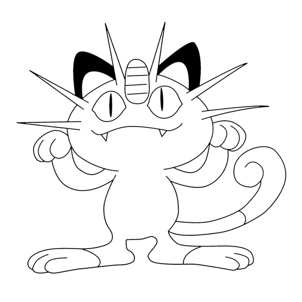 Pokémon Meowth Kleurplaat