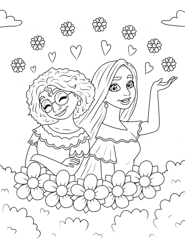 Encanto Isabela and Mirabel Coloring Page