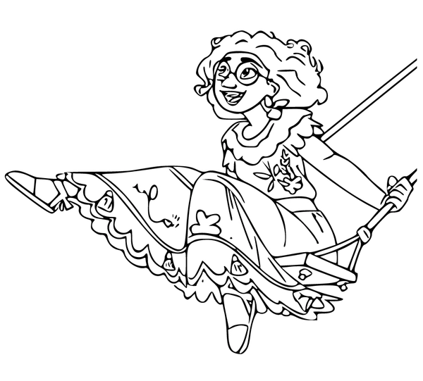 Encanto Mirabel on Swing Coloring Page