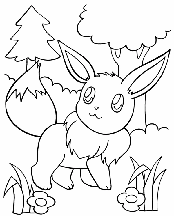 Dibujo de Pokémon Eevee para colorear  Dibujos para colorear imprimir  gratis