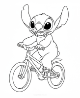 Stitch Riding a Bicycle