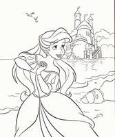 Ariel con un bonito vestido