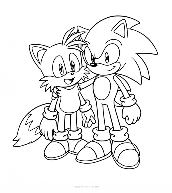 Coloriage Sonic et Tails