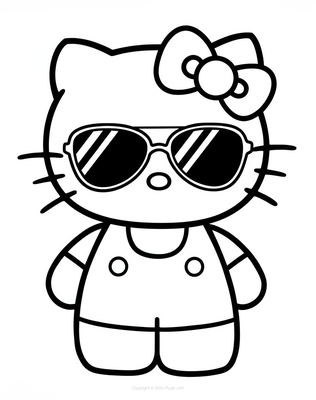 Hello Kitty Wearing Cool Sunglasses