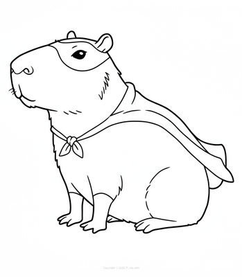 Capybara Dressed As a Superhero