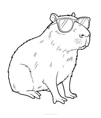 Cool Capybara with Sunglasses