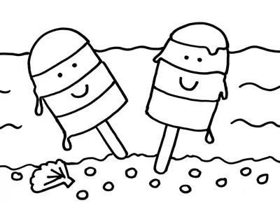 Glaces sur la plage