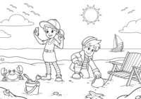 Boy and Girl on Beach