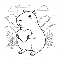 Capybara Holding a Big Heart