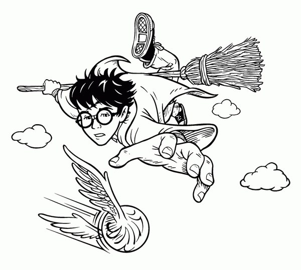 Dibujo para Colorear Harry Potter Quidditch