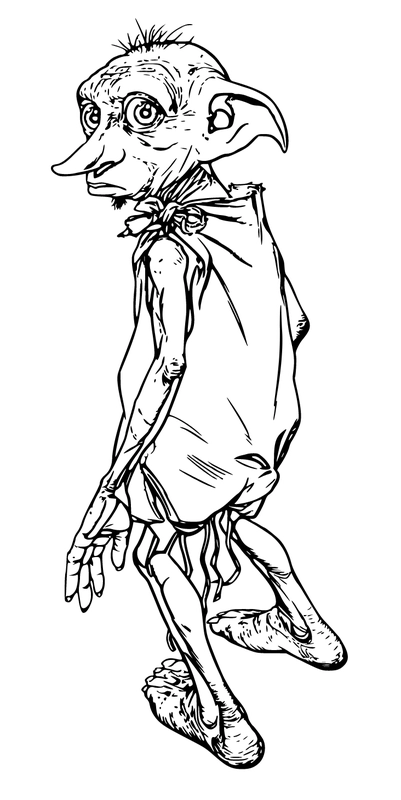Harry Potter Dobby the House Elf Coloring Page