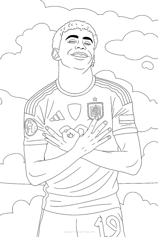 Dibujo para Colorear Celebración de la marca Lamine Yamal