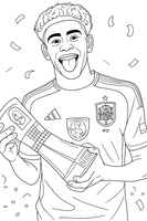 Lamine Yamal holding a trophy