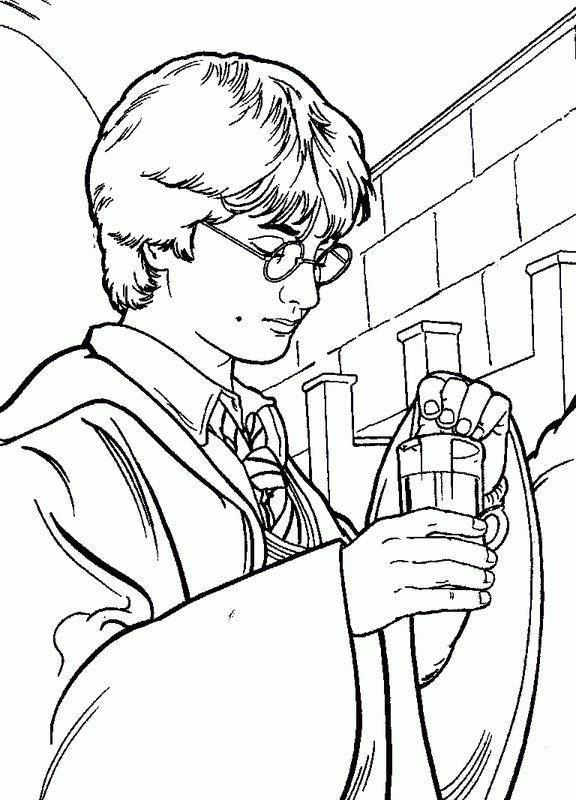 Harry Potter Looking Down Coloring Page