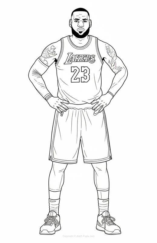 LeBron James hands on hips Coloring Page