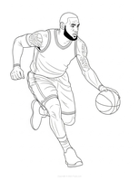 LeBron James dribbling with the ball