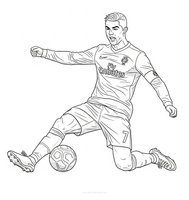 Ronaldo sliding towards the ball