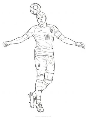 Mbappé cabecea un balón