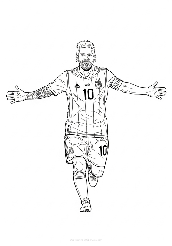 Messi just scored Coloring Page