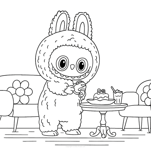 Labubu Zimomo Coloring Page