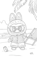 Labubu Flip With Me on the beach