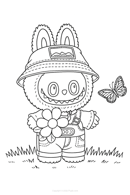 Labubu Fall In Wild Big Coloring Page