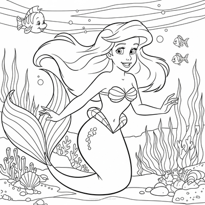 Ariel schwimmt unter Wasser
