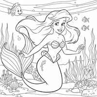 Ariel Swimming Underwater