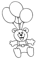 Happy Birthday Bear with Balloons
