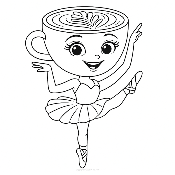 Ballerina Cappuccina Dancing Coloring Page