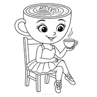 Ballerina Cappuccina Drinking Coffee