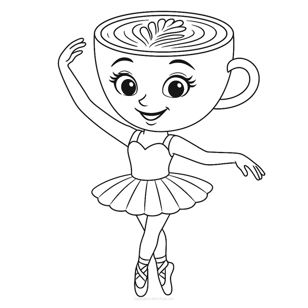 Ballerina Cappuccina Doing a Pose Coloring Page