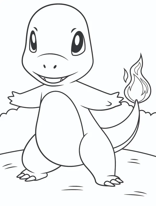 Pokémon Charmander Kleurplaat