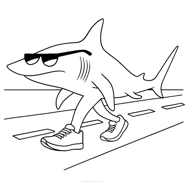 Tralalero Tralala Sunglasses Coloring Page
