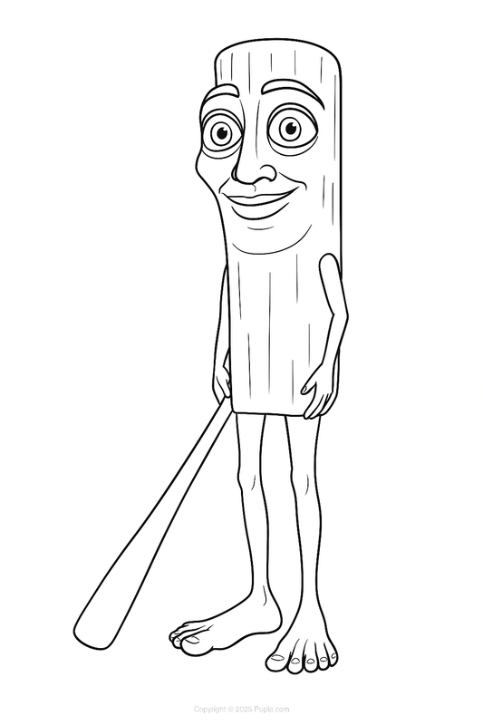 Dibujo para Colorear Tung Tung Tung Sahur En pie