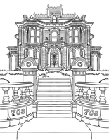 Viktorianisches Haus mit Treppe