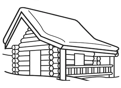 Houten Huis in Sneeuw Winter