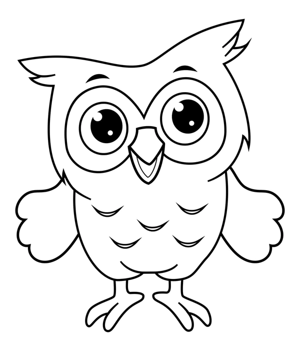 Birds Cute Owl Coloring Page