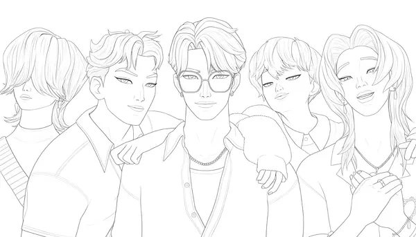 KPop Demon Hunters Saja Boys Ausmalbild